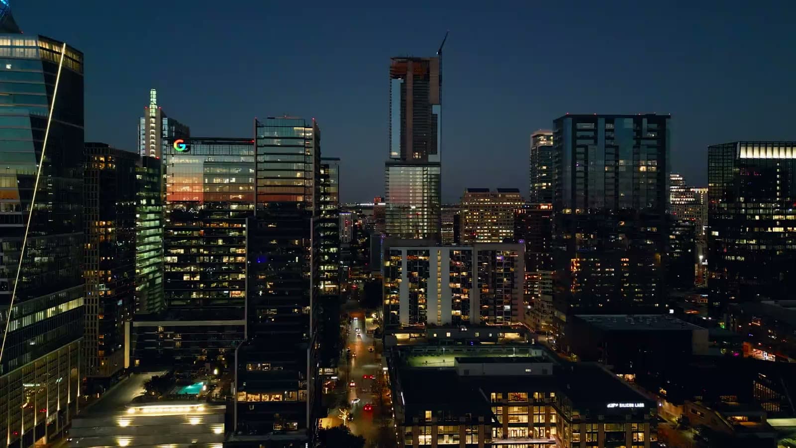 Illustration of people viewing a modern civic cityscape